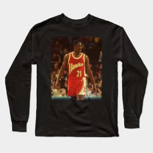 Dominique Wilkins - Vintage Design Of Basketball Long Sleeve T-Shirt